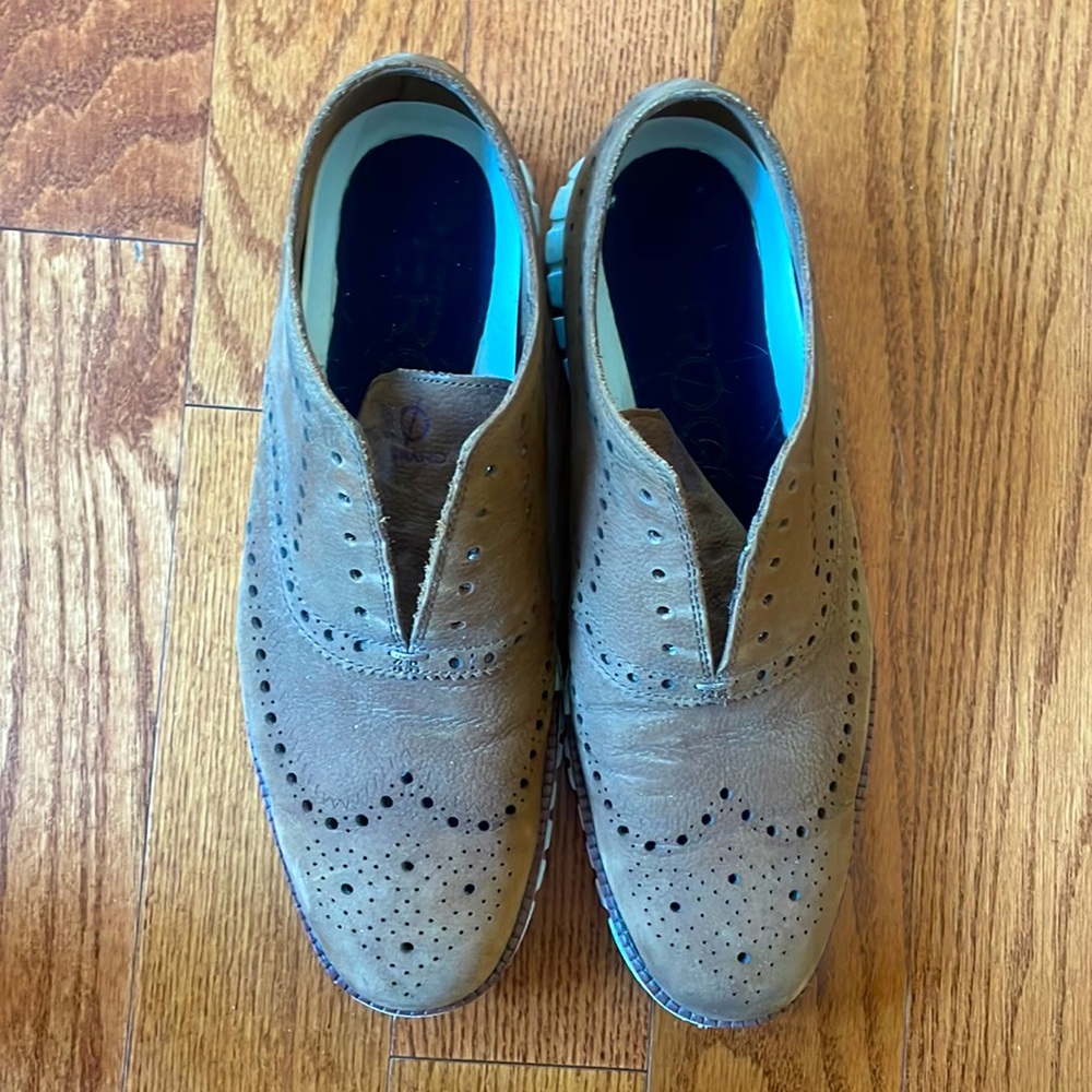 Cole Haan Grand Zero Orford shoes. Tam suede. 10.5 size.